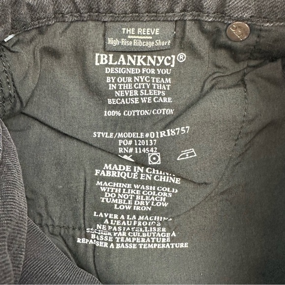 BLANK NYC Jean shorts The Reeve High rise ribcage distressed black women size 27 - Picture 6 of 10